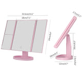 LED Makeup Mirror Lighted Touch Screen Magnifying 1X 2X 3X 180 Rotating 3 Folding Mirror - Tania's Online Closet, LLC