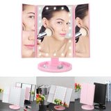 LED Makeup Mirror Lighted Touch Screen Magnifying 1X 2X 3X 180 Rotating 3 Folding Mirror - Tania's Online Closet, LLC