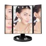LED Makeup Mirror Lighted Touch Screen Magnifying 1X 2X 3X 180 Rotating 3 Folding Mirror - Tania's Online Closet, LLC