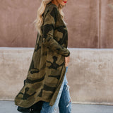 Ladies Long Cardigan Camouflage Long Sleeve Coat - Tania's Online Closet, LLC