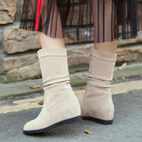 Winter  Women's Thick  Bottom  Round-Toe  Middle Boots - Tania's Online Closet, LLC