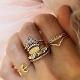 rings set Bohemian style hollow vintage 10-piece set women rings - Tania's Online Closet, LLC