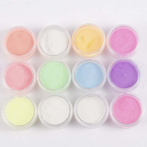 12 Boxes/Set Glow In Dark Glitter Nail Phosphorescent Powder Pigment Luminous - Tania's Online Closet, LLC