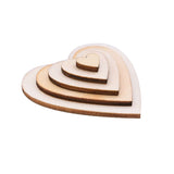 1Pack Wood Slices Discs Wood Heart Love Blank Unfinished Natural Crafts Supplies Wedding Ornaments - Tania's Online Closet, LLC