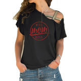 Trending style T-shirt WIFE MOM BOSS  Cross-shoulder  T-shirt - Tania's Online Closet, LLC