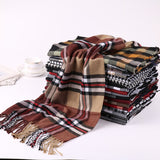 2020 Luxury Brand Men's Winter Plaid Scarf Cashmere shawls Scarves - Tania's Online Closet, LLC