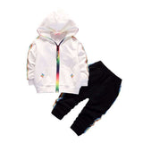 Baby Casual Tracksuit Children Boys Girls Hooded Jacket Pants 2Pcs Kids Suit - Tania's Online Closet, LLC