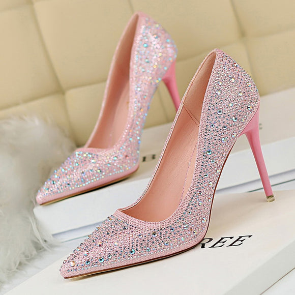 Glitter Crystal High Heels - Tania's Online Closet, LLC