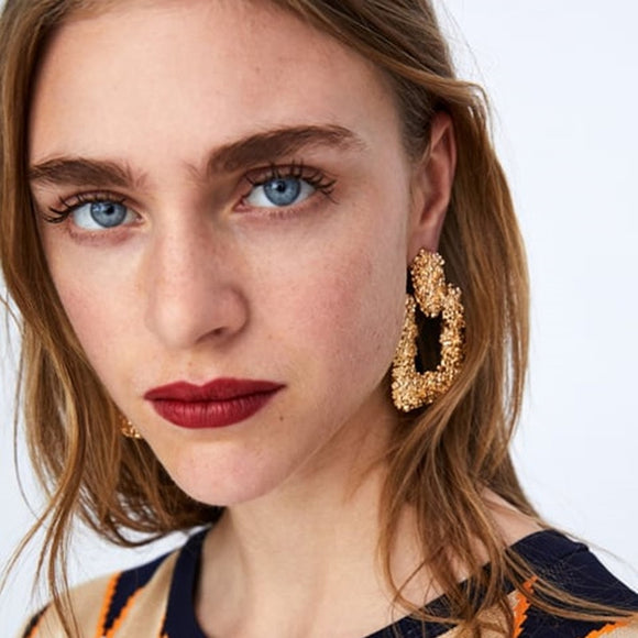 2019 new ladies earrings rose geometric exaggerated female earrings - Tania's Online Closet, LLC