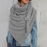 2021 Scarf Women Fashion Women Soild Star Button Soft Wrap Casual Warm Scarves Shawls - Tania's Online Closet, LLC