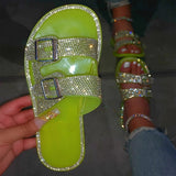 Women Slippers Bling Casual Women Slides Flat Sandals Summer Shoes - Tania's Online Closet, LLC