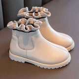 Girls Winter Boots Plush Children Boots - Soft Leather Warm Kids Boots - Tania's Online Closet, LLC