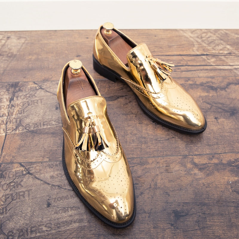 green emerald velvet dress men shoes gold Bright skin male comfortable oxford shoes luxury