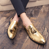 men shoes gold Bright skin male comfortable oxford shoes luxury - Tania's Online Closet, LLC