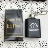 20PCS Customized wedding favor of 1oz stainless steel hip flask with bride and groom name engraved - Tania's Online Closet, LLC