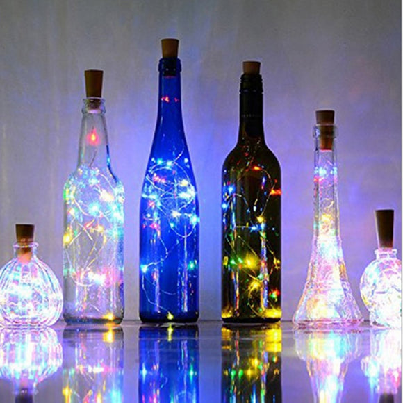 LEDS Wine Bottle Lights With Cork Built In Battery LED Cork Colorful Fairy Mini String Lights - Tania's Online Closet, LLC