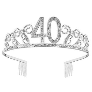 30 40 50 Birthday Party Adult Crystal Rhinestone Tiara - Tania's Online Closet, LLC