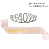 30 40 50 Birthday Party Adult Crystal Rhinestone Tiara - Tania's Online Closet, LLC