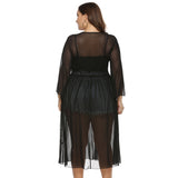 Plus Size Leopard Print Dress Transparent Mesh Dress - Tania's Online Closet, LLC