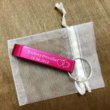 50pcs Personalized Engraved Bottle Opener Keychains-Wedding Gift Favors - Tania's Online Closet, LLC