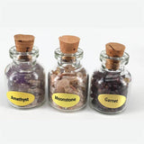 9 Pcs/Set Mini Gemstone Bottles Chip Quartz Crystal Reiki Healing Stone Set - Tania's Online Closet, LLC