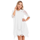 Women Fashions Half Sleeves Semi Sheer Lace Plus Size Chiffon Dresses - Tania's Online Closet, LLC