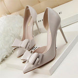 Women pumps sweet bowknot side women heels - Tania's Online Closet, LLC