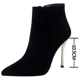 Pointed Toe Women Ankle Boots Suede  Stiletto High-heel Boots - Tania's Online Closet, LLC