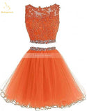 Bealegantom 2021 Black Two Piece Tulle Short Graduation Homecoming Dresses For Juniors - Tania's Online Closet, LLC