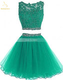 Bealegantom 2021 Black Two Piece Tulle Short Graduation Homecoming Dresses For Juniors - Tania's Online Closet, LLC
