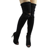 Women Thigh High Jean Boots - Tania's Online Closet, LLC