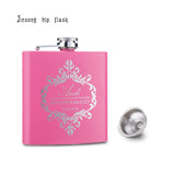 Bridesmaid gift ENGRAVED 18/8 stainless steel hip flask and set - Wedding  Favor- Free engraved