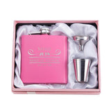 Bridesmaid gift ENGRAVED 18/8 stainless steel hip flask and set - Wedding  Favor- Free engraved
