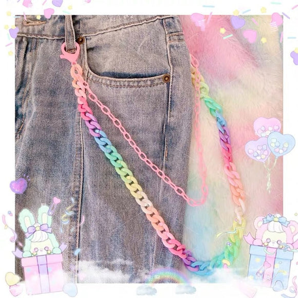 Charms Candy Color Multi Layer Keychain For Women-Girl Cute Fashion Jeans Waist Pants Accessories - Tania's Online Closet, LLC