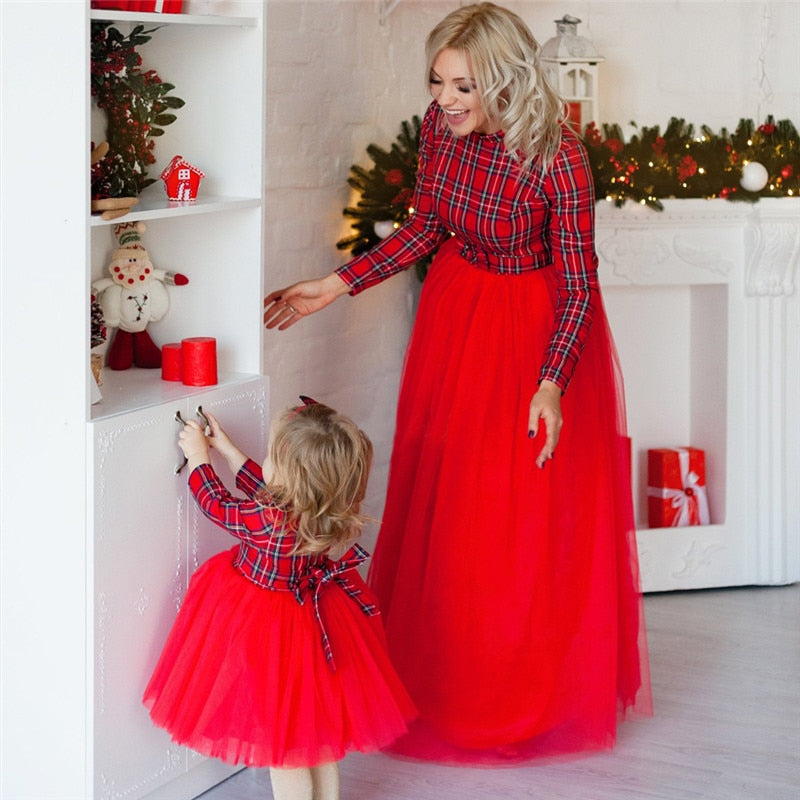 Christmas Mother Daughter Dresses Mommy and Me Family Matching Outfits