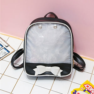 Clear Transparent Backpacks Bow-knot Bags School Bags - Tania's Online Closet, LLC