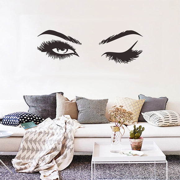 Creative Pretty eyelashes Wall decal Girl room wallpaper Mural - Tania's Online Closet, LLC