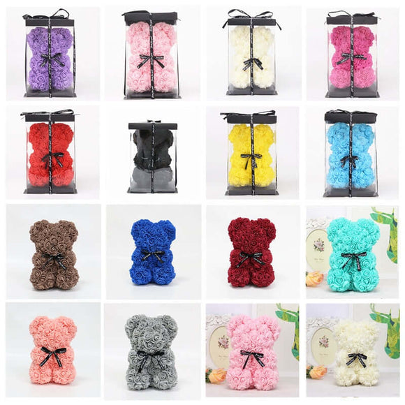 10 inch Rose Bear Gift- Handmade - Tania's Online Closet, LLC