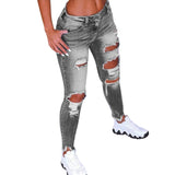 Denim Jeans Women Ripped Hole Stretch Jean - Tania's Online Closet, LLC