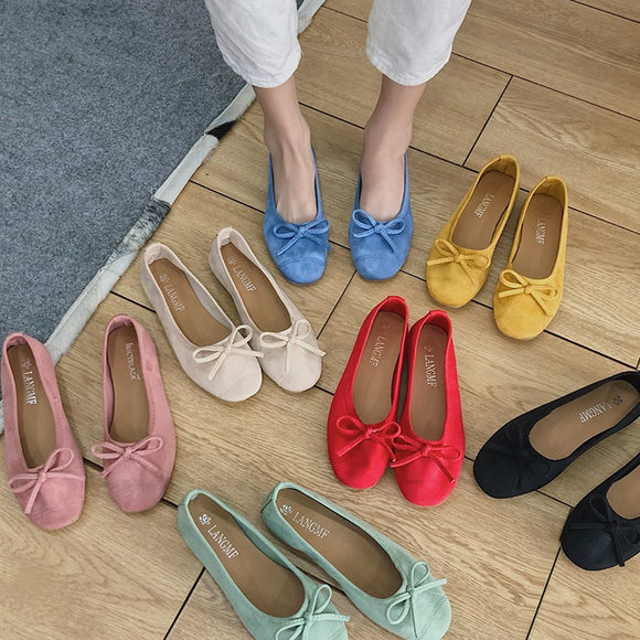 Square Toe Solid Women Shoes Flat Heel Candy Color Casual Soft Flats-Spring Summer Loafer - Tania's Online Closet, LLC