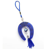 Evil Eye Blue Horseshoe Shape Charm Car Keychain Jewelry Pendant With EVIL EYE BEAD - Tania's Online Closet, LLC