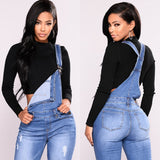 Jeans overall Female Hole Slimming Washed Denim skinny Jeans - Tania's Online Closet, LLC