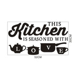 Fashion Elements Kitchen Restaurant Creative Carved Wall Stickers LOVE Environmental Protection PVC Waterproof Removable Wall - Tania's Online Closet, LLC