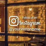 Follow Us On Instagram Decal, Personalized Instagram Vinyl Sticker, Custom Window Decal For Shop - Tania's Online Closet, LLC