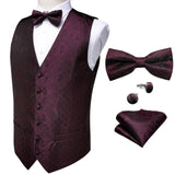 Formal Dress Wedding Suit Vest- Formal Business Men Tuxedo Waistcoat Vest - Bow Tie- Set - Tania's Online Closet, LLC