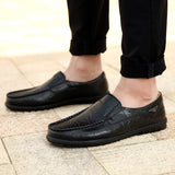 Genuine Leather Men Casual Shoes 2019 Mens Loafers Moccasins Breathable Slip - Tania's Online Closet, LLC