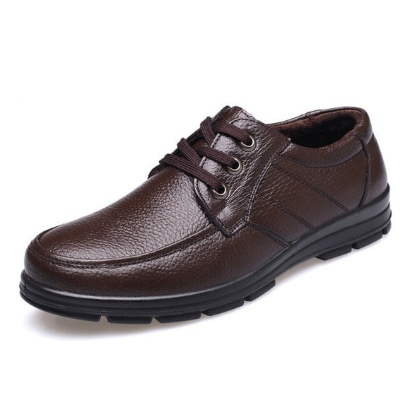 Genuine Leather Shoes Plush Mens Casual Shoes - Tania's Online Closet, LLC