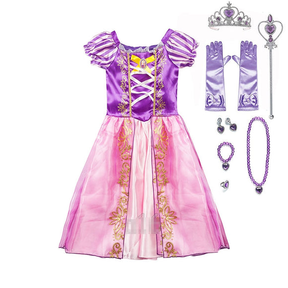 Girls Princess play Dresses & Crowns & Jewelry Kids pretend play - Tania's Online Closet, LLC
