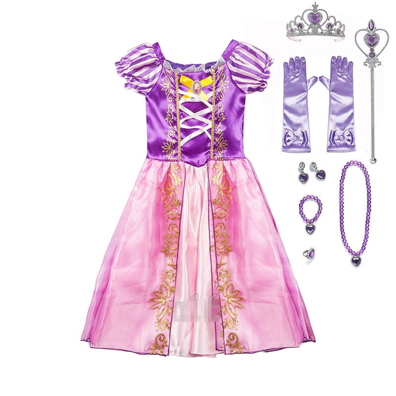 Girls Princess play Dresses & Crowns & Jewelry Kids pretend play