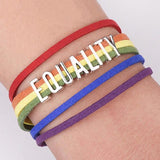 Handmade Thread Bracelet Gay Pride Leather Bracelets - Tania's Online Closet, LLC